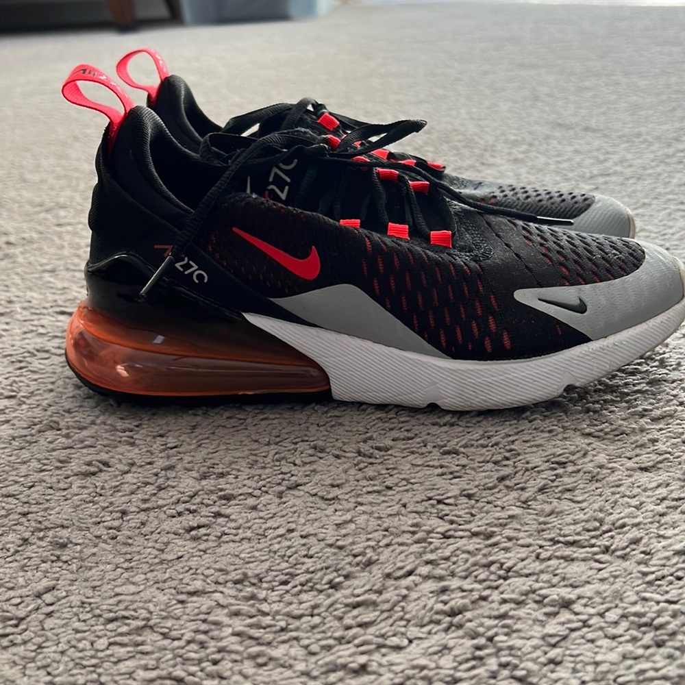 Orange black and grey Nike air 270